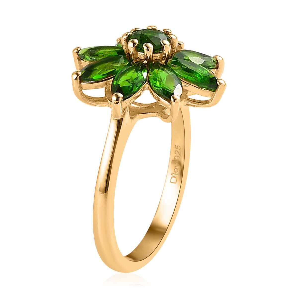 Chrome Diopside Floral Ring in Vermeil Yellow Gold Over Sterling Silver (Size 6.0) 2.15 ctw image number 3