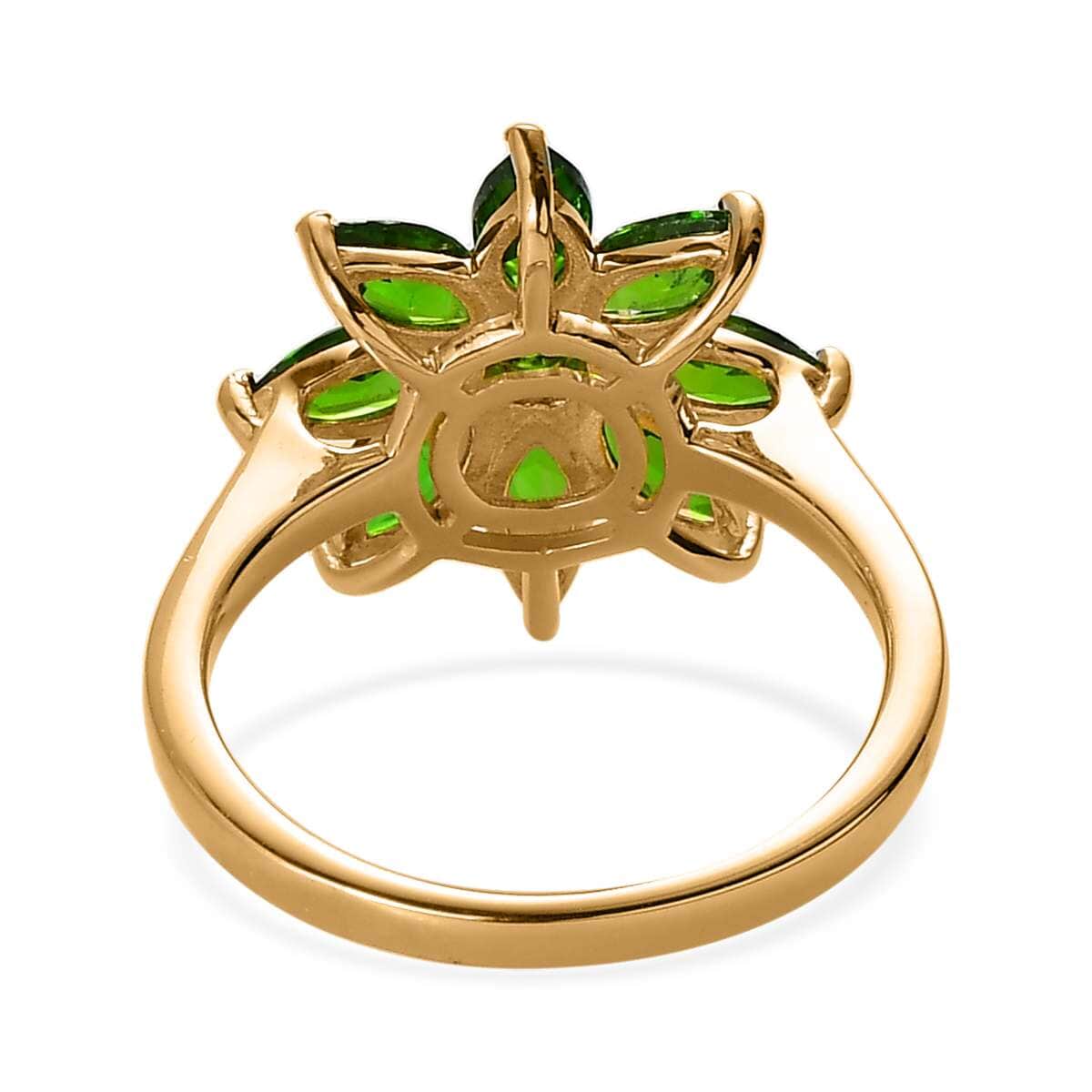 Chrome Diopside Floral Ring in Vermeil Yellow Gold Over Sterling Silver (Size 6.0) 2.15 ctw image number 4