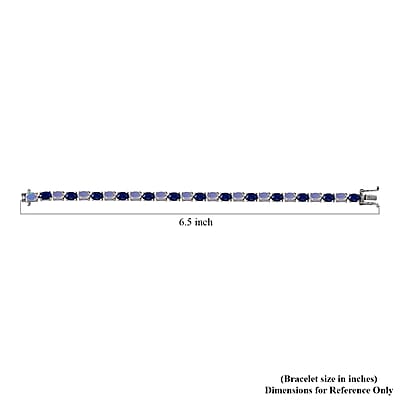 Madagascar Blue Sapphire (DF) and Ethiopian Welo Opal Bracelet in Platinum Over Sterling Silver (6.50 In) 10.80 ctw
