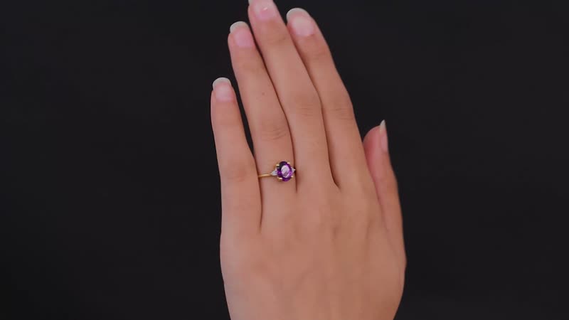 Gemstone and Diamond Twilight Trio Ring in Sterling Silver