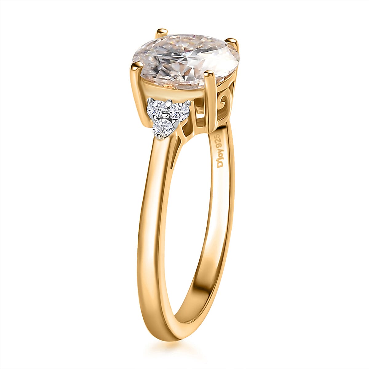 Moissanite Ring in Vermeil Yellow Gold Over Sterling Silver (Size 8.0) 1.80 ctw image number 3