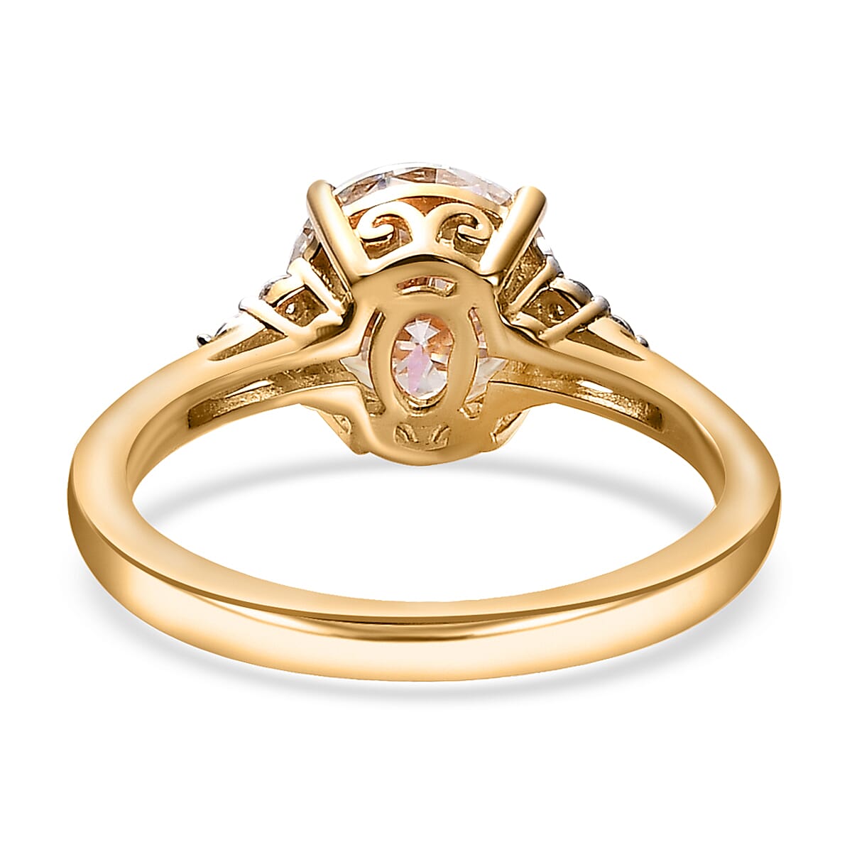 Moissanite Ring in Vermeil Yellow Gold Over Sterling Silver (Size 8.0) 1.80 ctw image number 4