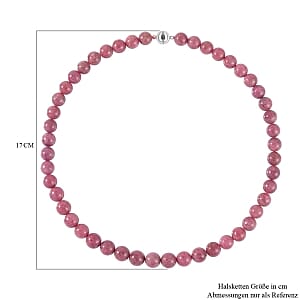 Rhodonite Beaded 522.15 ctw Necklace in Rhodium Over Sterling Silver 20 Inches