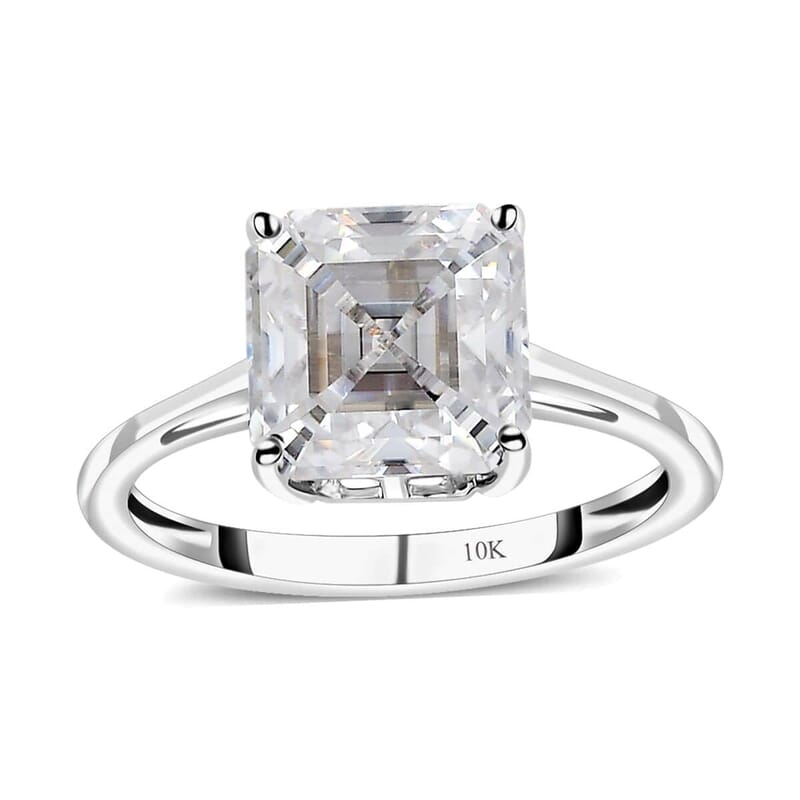 Luxoro 10K White Gold Moissanite Solitaire Ring (Size 5.0) 2.75 ctw