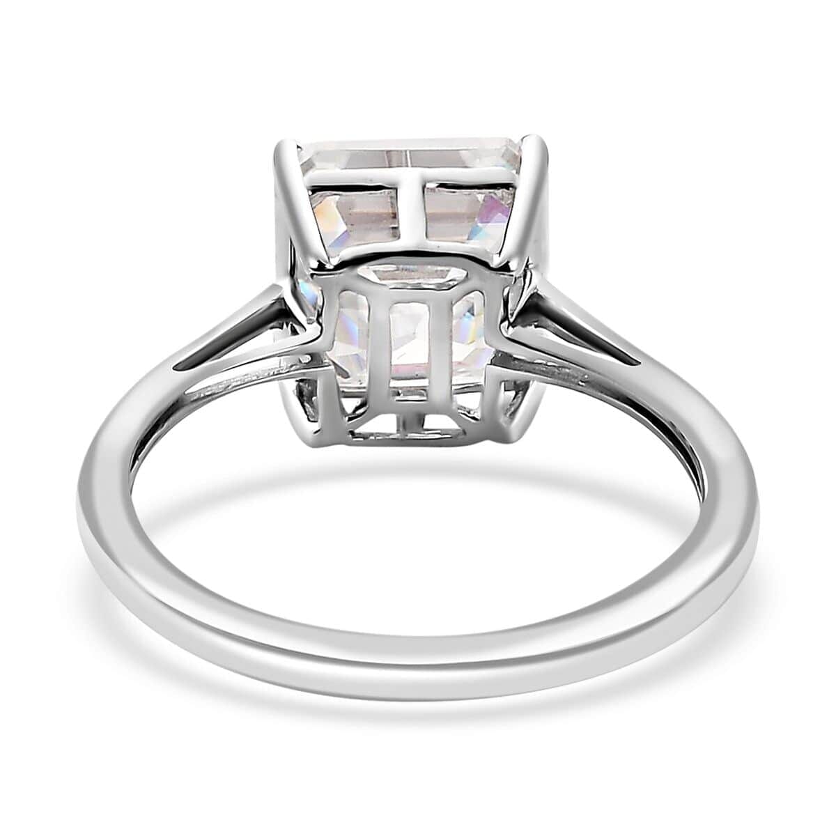 Luxoro 10K White Gold Moissanite Solitaire Ring (Size 5.0) 2.75 ctw image number 4