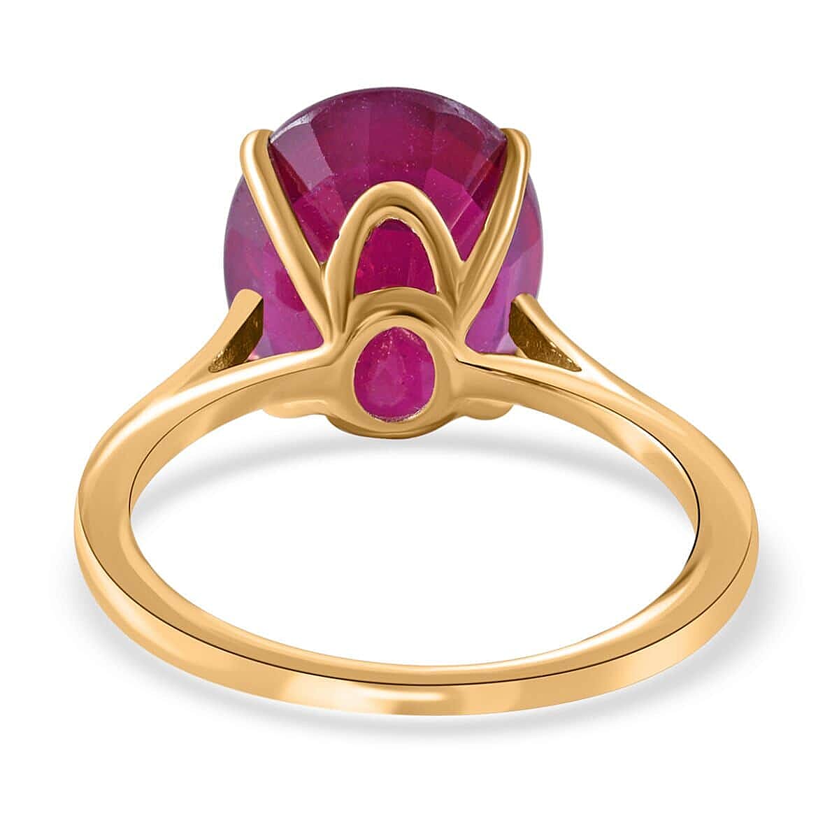 Luxoro 10K Yellow Gold Premium Niassa Ruby (FF) Solitaire Ring 6.50 ctw image number 3
