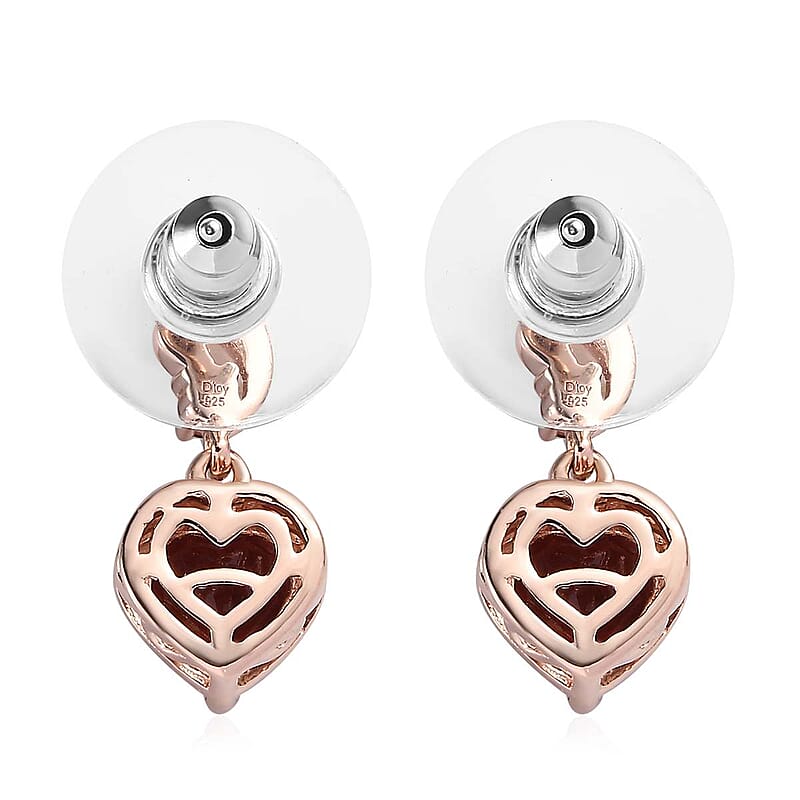 Mozambique Garnet Dangling Earrings in Vermeil Rose Gold Over Sterling Silver 3.00 ctw