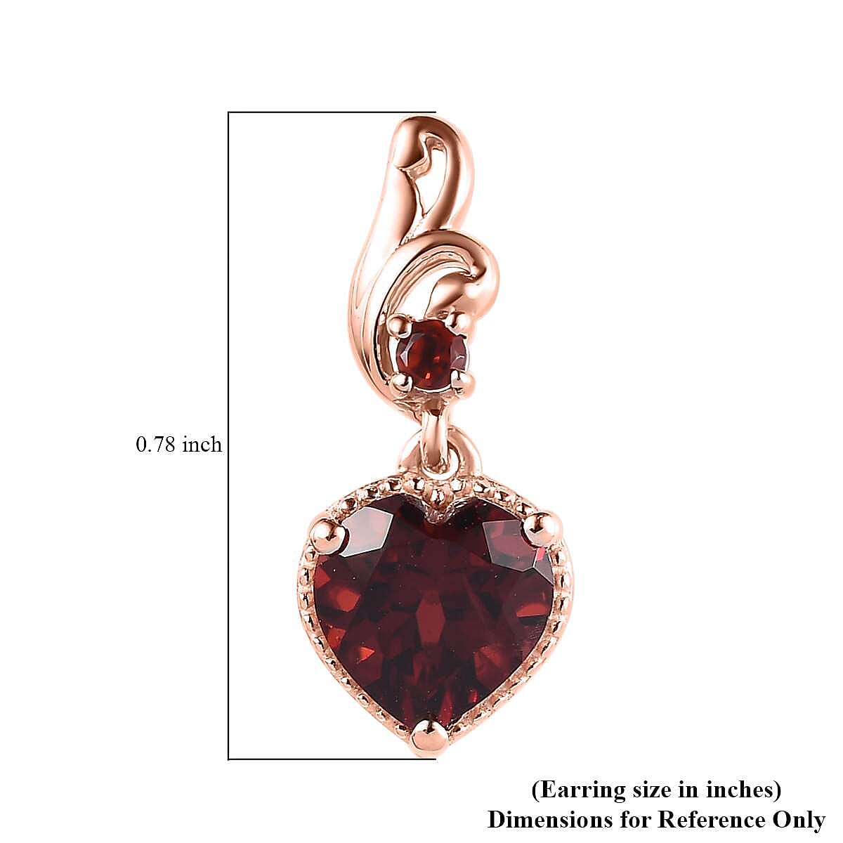 Mozambique Garnet Dangling Earrings in Vermeil Rose Gold Over Sterling Silver 3.00 ctw image number 4