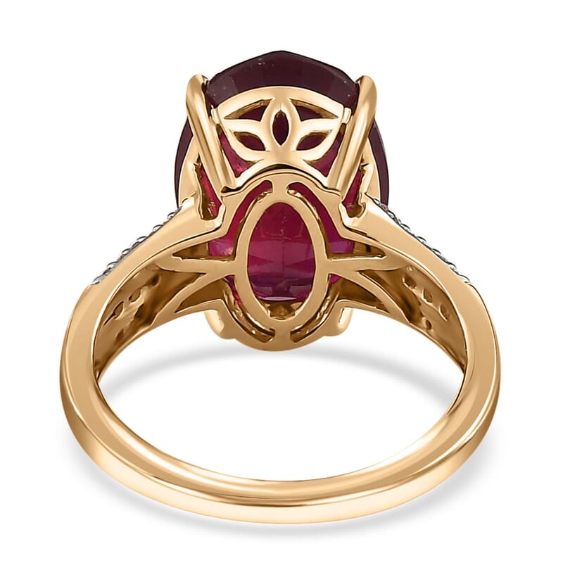 Luxoro 10K Yellow Gold Premium Niassa Ruby (FF), I3 Natural Yellow and White Diamond Ring (Size 10.0) 9.00 ctw