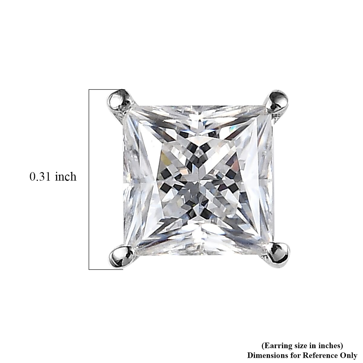Moissanite Solitaire Stud Earrings in Platinum Over Sterling Silver 2.40 ctw image number 4