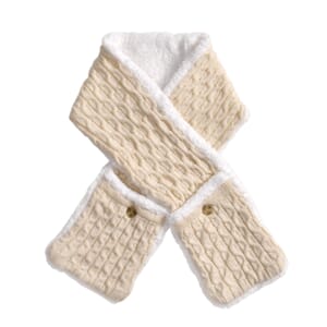 White Scarf Including Large Two Pockets
