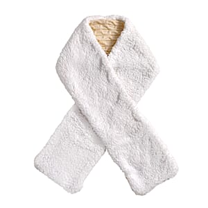 White Scarf Including Large Two Pockets