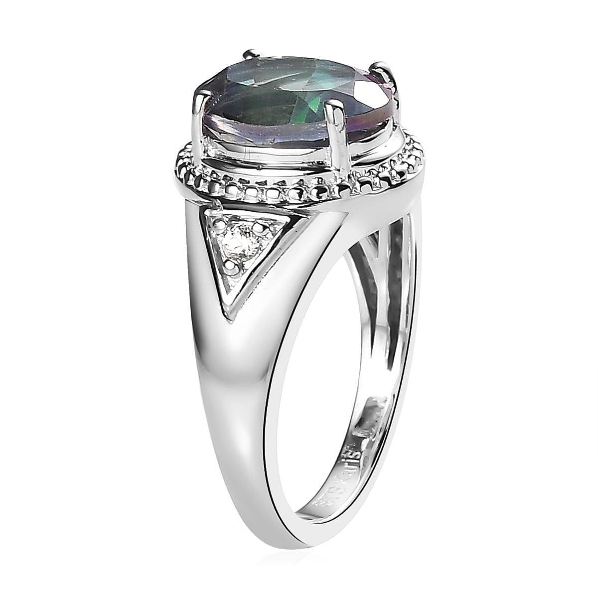 Karis Good Times Mystic Quartz and White Zircon Ring in Platinum Bond (Size 8.0) 2.50 ctw image number 3