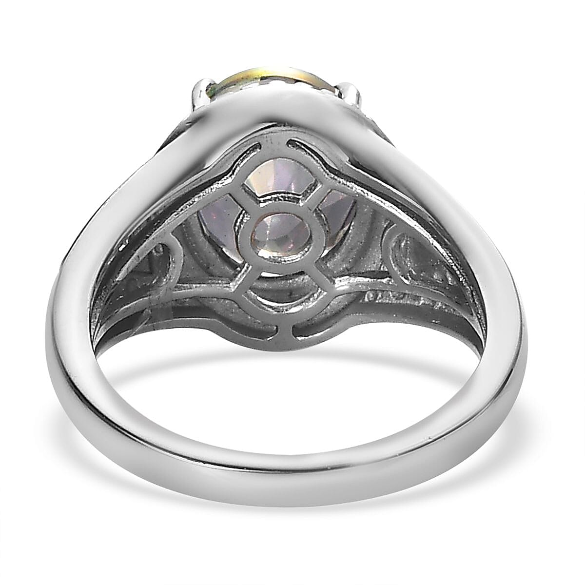 Karis Good Times Mystic Quartz and White Zircon Ring in Platinum Bond (Size 8.0) 2.50 ctw image number 4