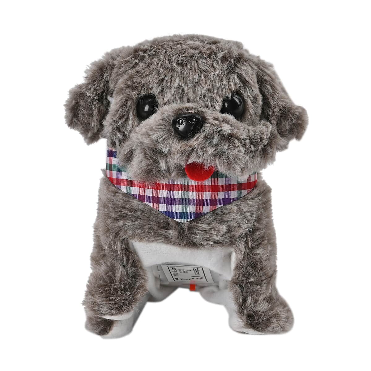 Gray Cute Electric Plush Dog Toy with Walk and Sound (5.9"x5.9"x4.72") (2xAA Battery Not Included) image number 0