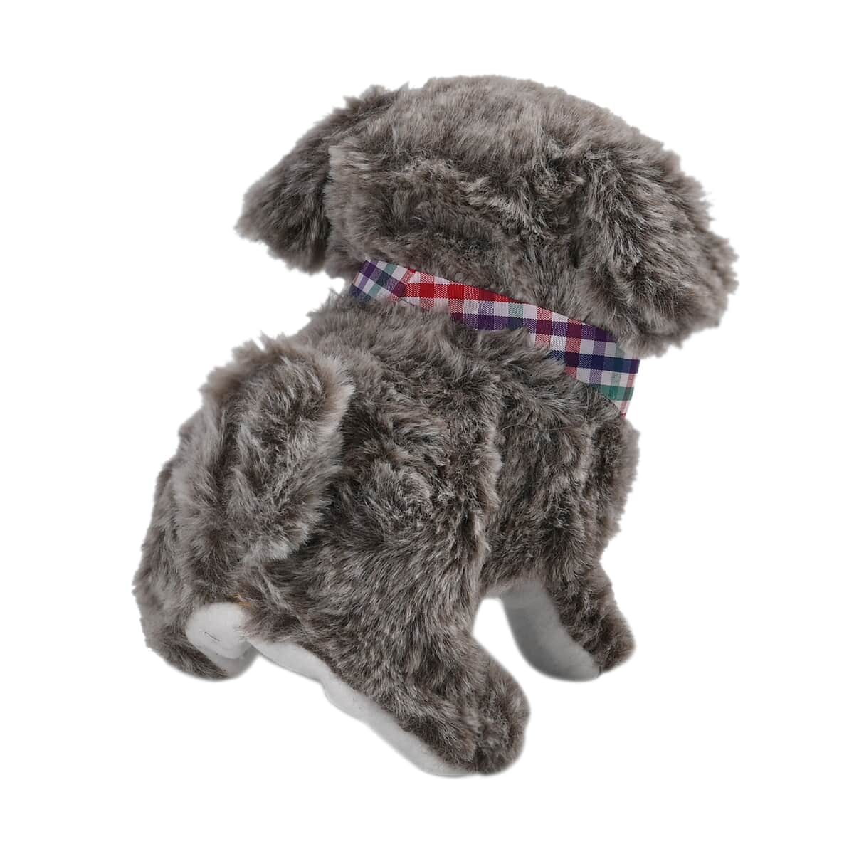 Gray Cute Electric Plush Dog Toy with Walk and Sound (5.9"x5.9"x4.72") (2xAA Battery Not Included) image number 2