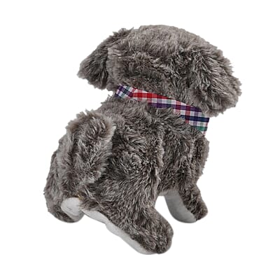 Gray Cute Electric Plush Dog Toy with Walk and Sound (2xAA Battery Not Included)