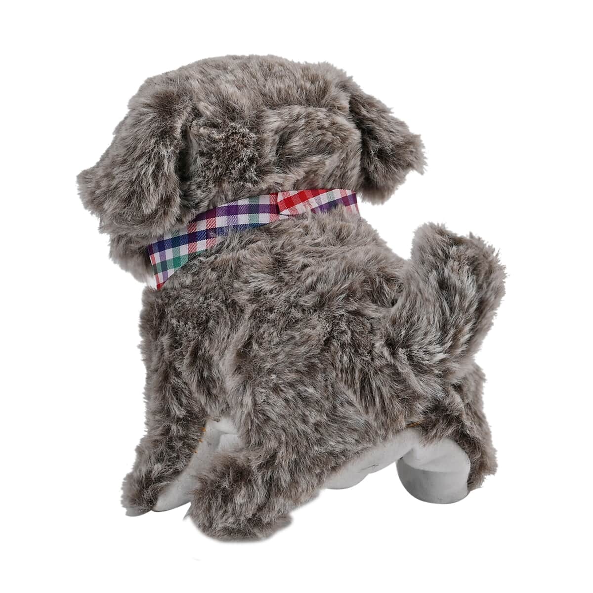 Gray Cute Electric Plush Dog Toy with Walk and Sound (5.9"x5.9"x4.72") (2xAA Battery Not Included) image number 3