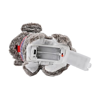 Gray Cute Electric Plush Dog Toy with Walk and Sound (2xAA Battery Not Included)