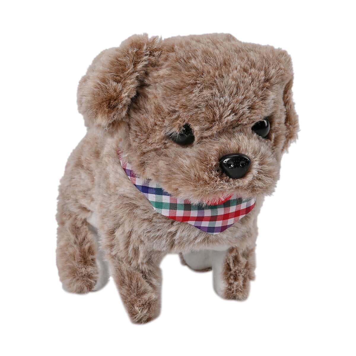 Brown Cute Electric Plush Dog Toy with Walk and Sound (2xAA Battery Not Included) image number 1