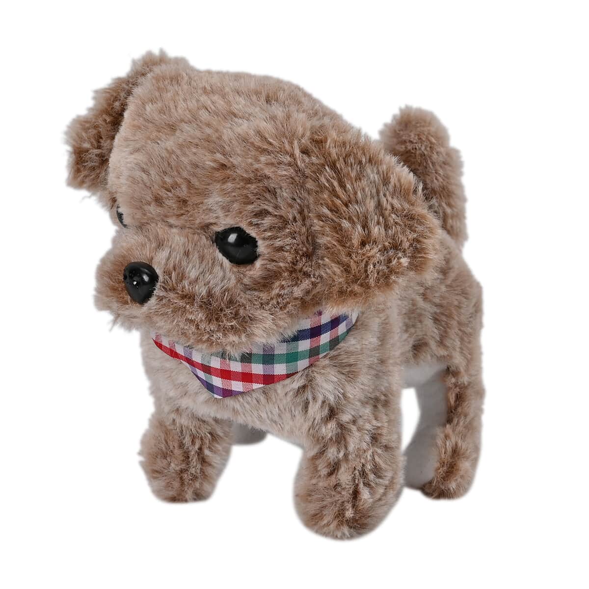 Brown Cute Electric Plush Dog Toy with Walk and Sound (2xAA Battery Not Included) image number 4