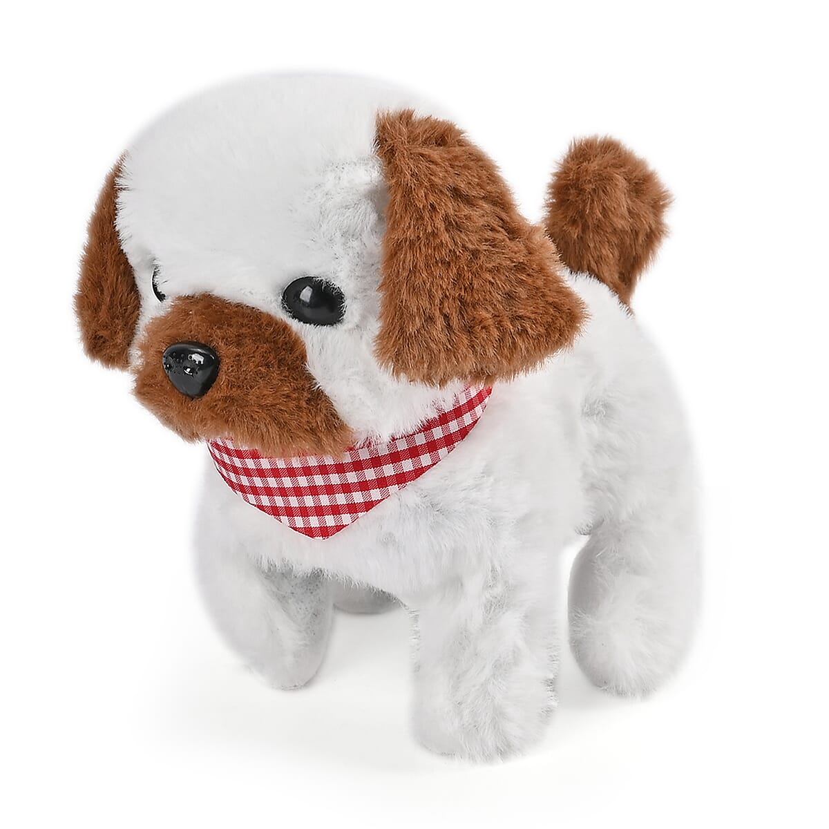 Brown and White Electric Plush Dog Toy (2xAA Not Included) image number 4