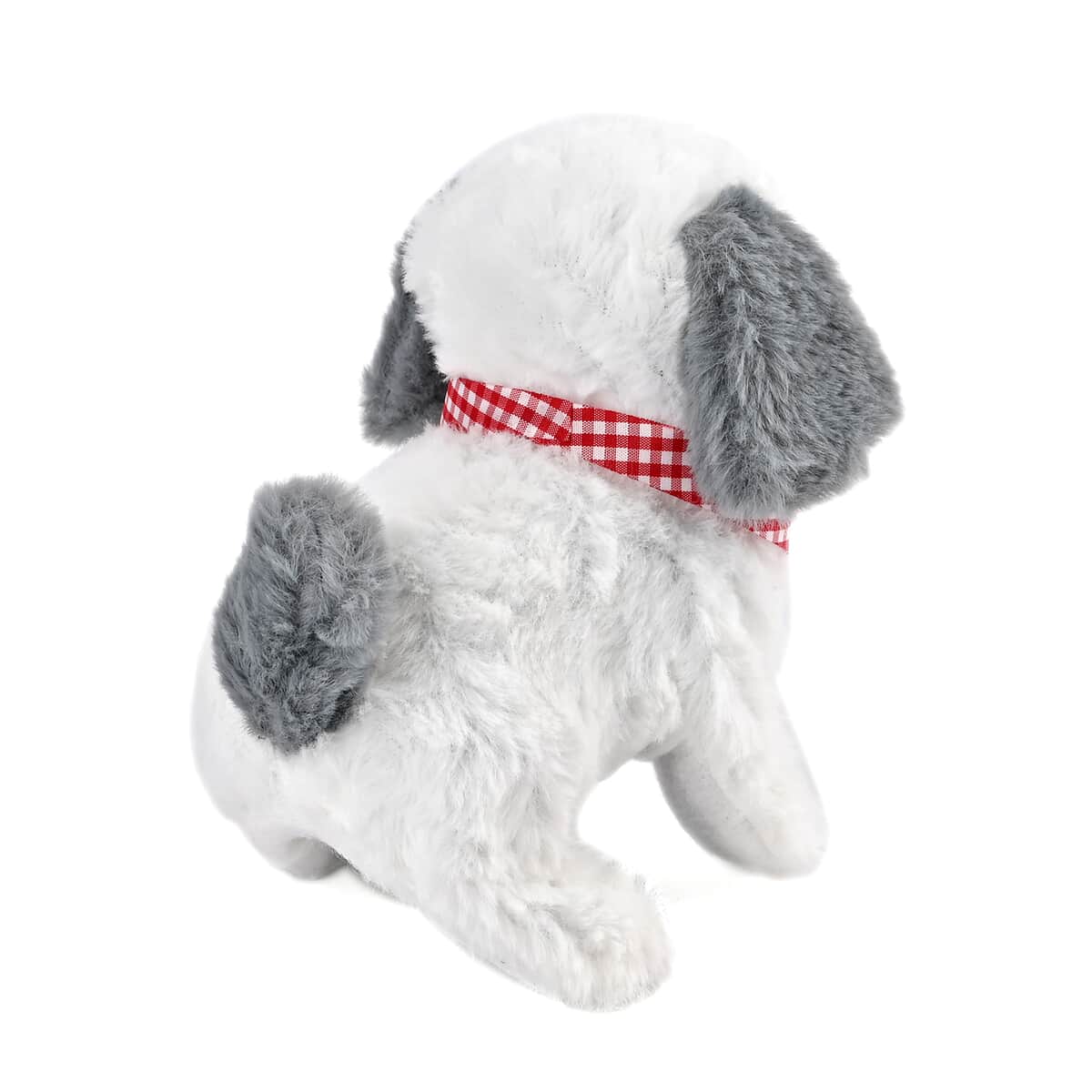 Gray and White Electric Plush Dog Toy (2xAA Not Included) image number 2