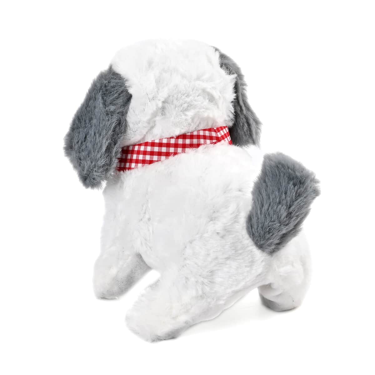 Gray and White Electric Plush Dog Toy (2xAA Not Included) image number 3