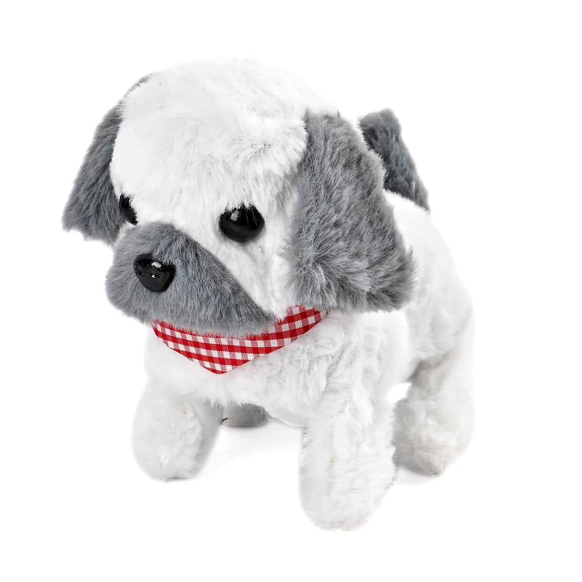 Gray and White Electric Plush Dog Toy (2xAA Not Included) image number 4