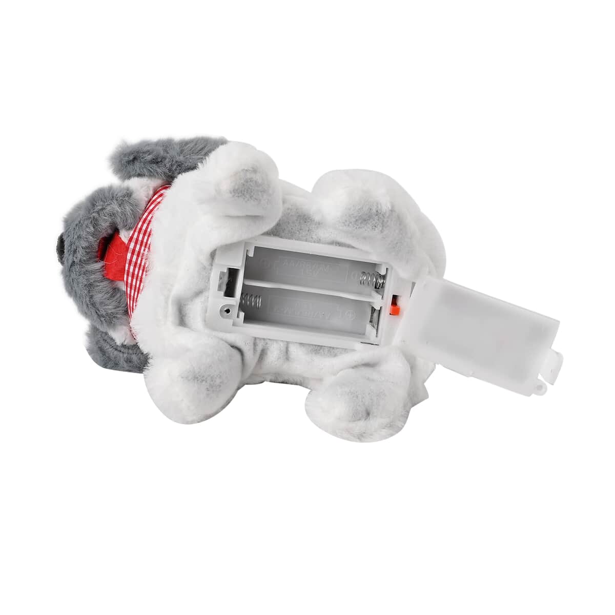 Gray and White Electric Plush Dog Toy (2xAA Not Included) image number 5