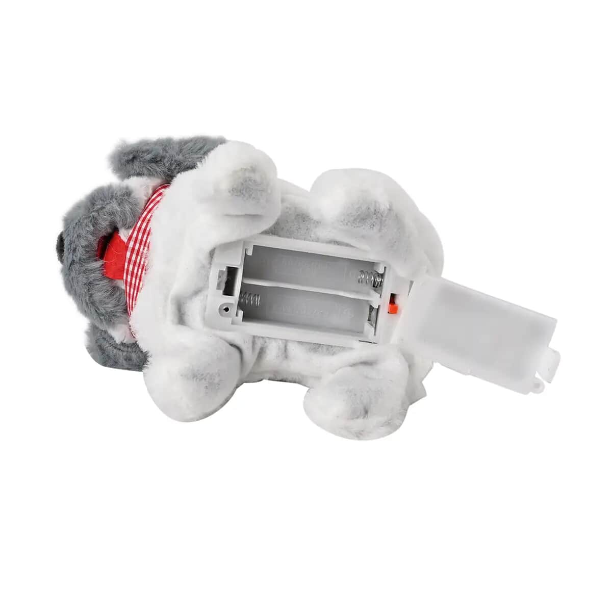 Gray and White Electric Plush Dog Toy (2xAA Not Included) image number 6