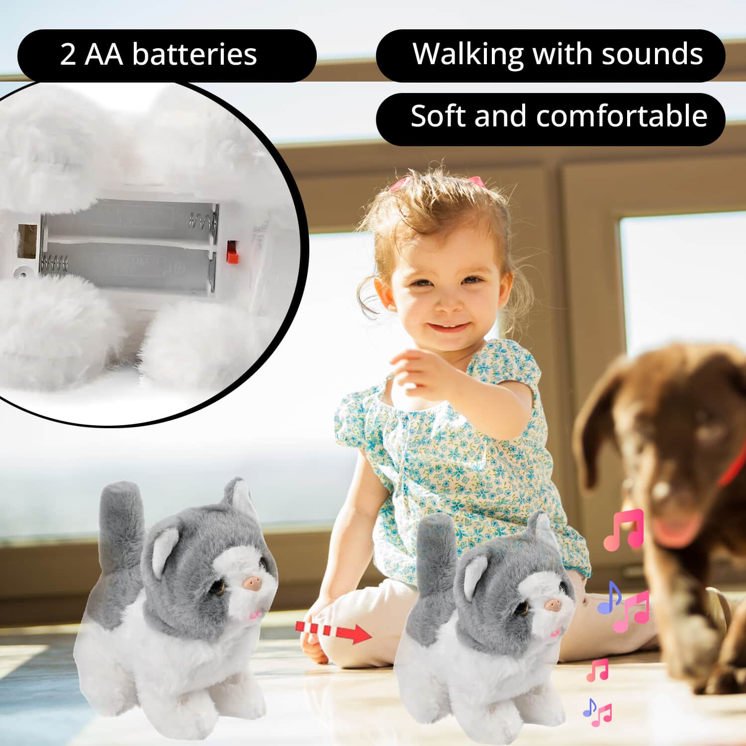 Toy cat that outlet walks