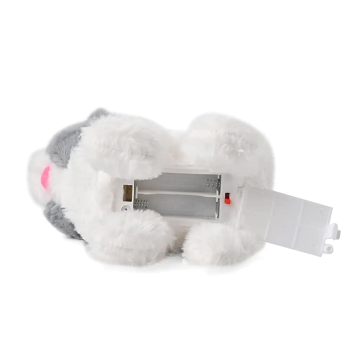 White and Gray Electric Plush Cat with Walk and Sound image number 6