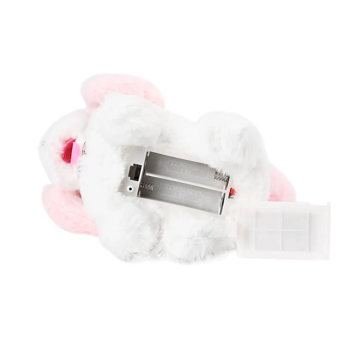 White and Pink Electric Plush Dog (2xAA Battery Not Included) image number 6
