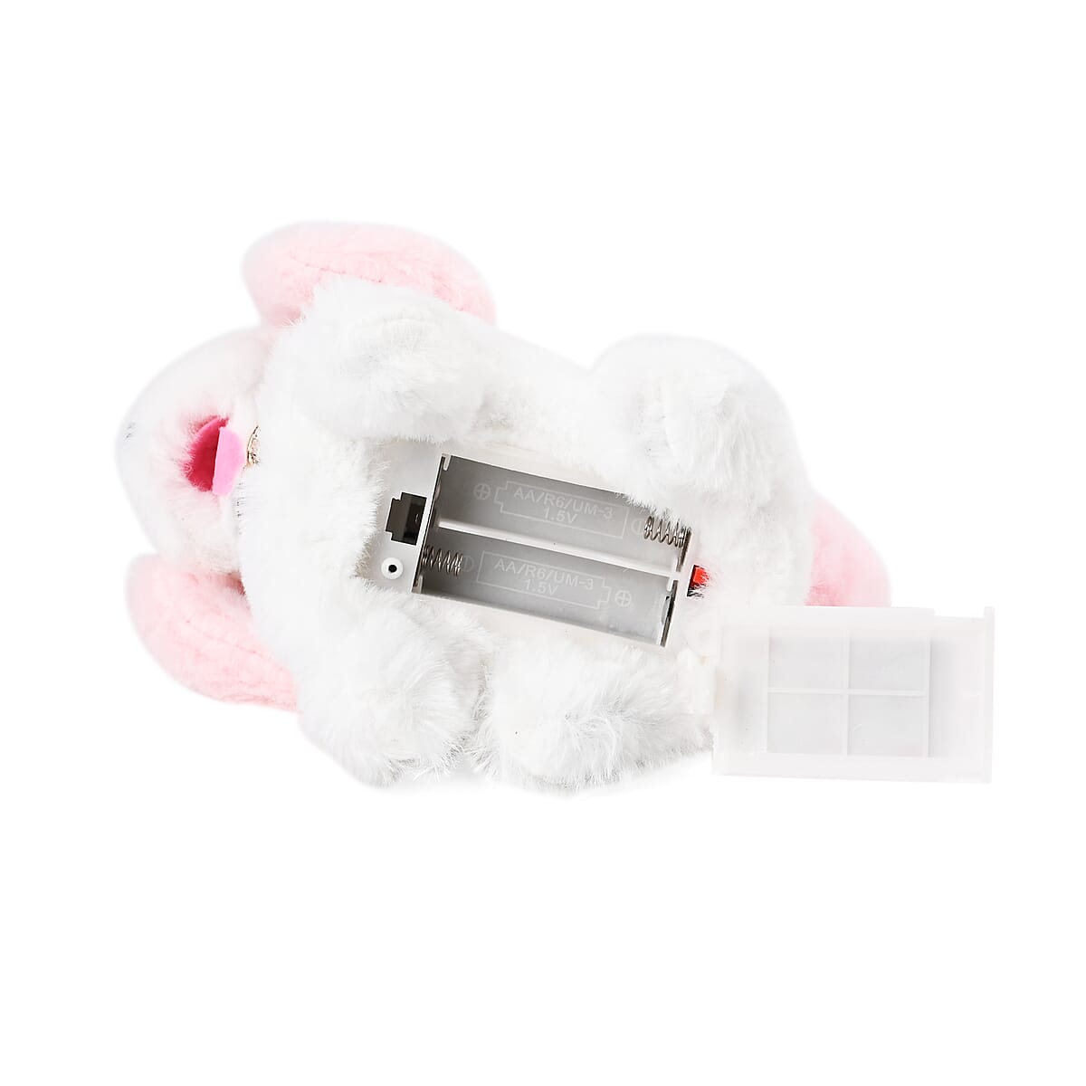 White and Pink Electric Plush Dog (2xAA Battery Not Included) image number 7