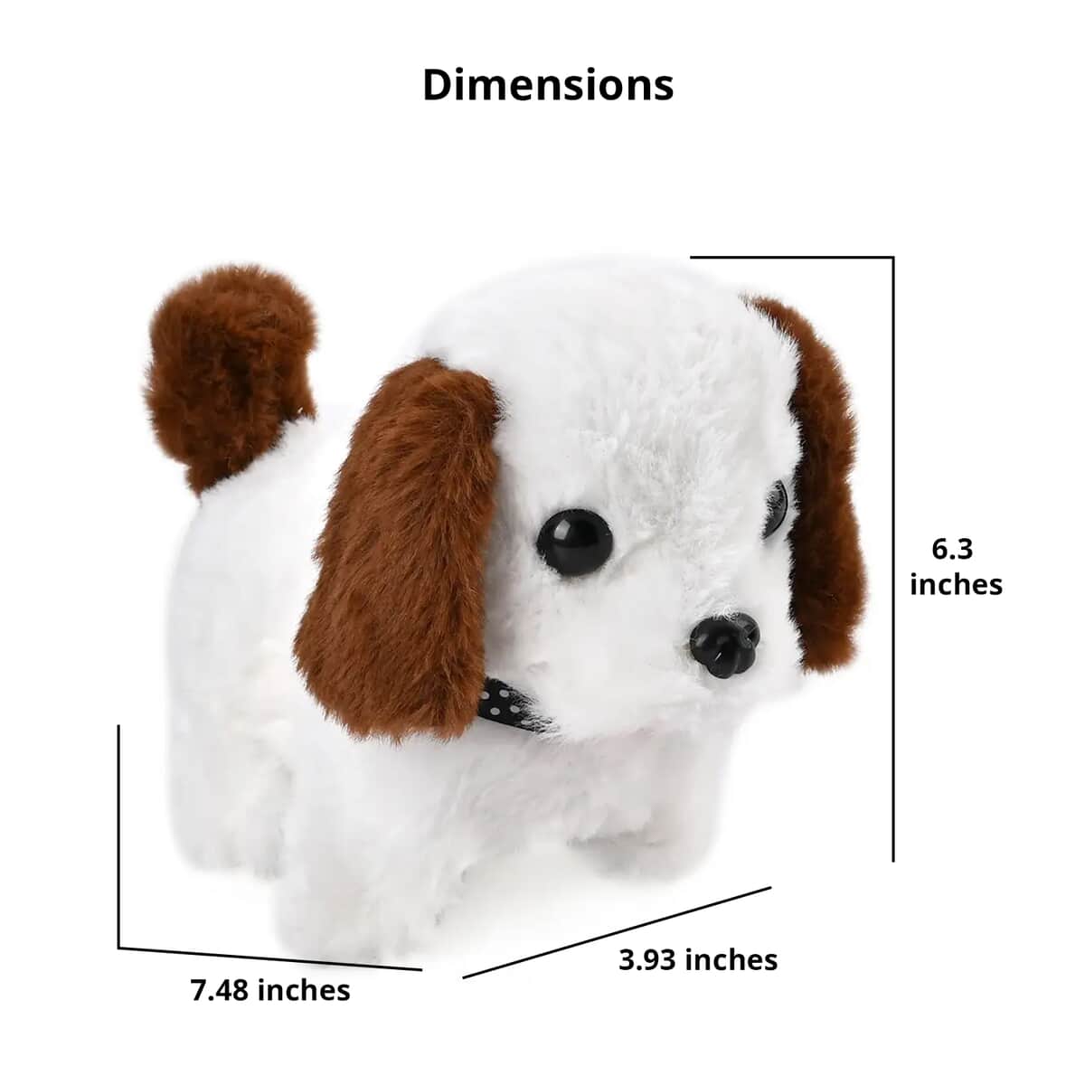 Set of 2 Piece - White and Coffee Electric Plush Dog (2xAA Battery Not Included) image number 4