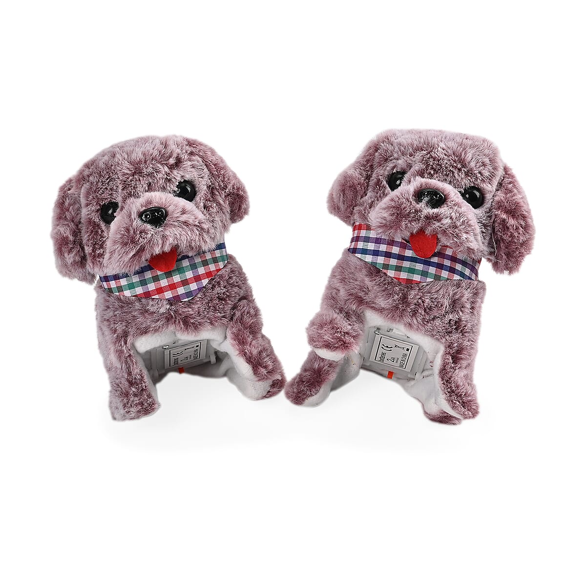 Ankur's Treasure Chest Piece Red and Gray Electric Plush Dog (2xAA Battery Not Included) image number 1