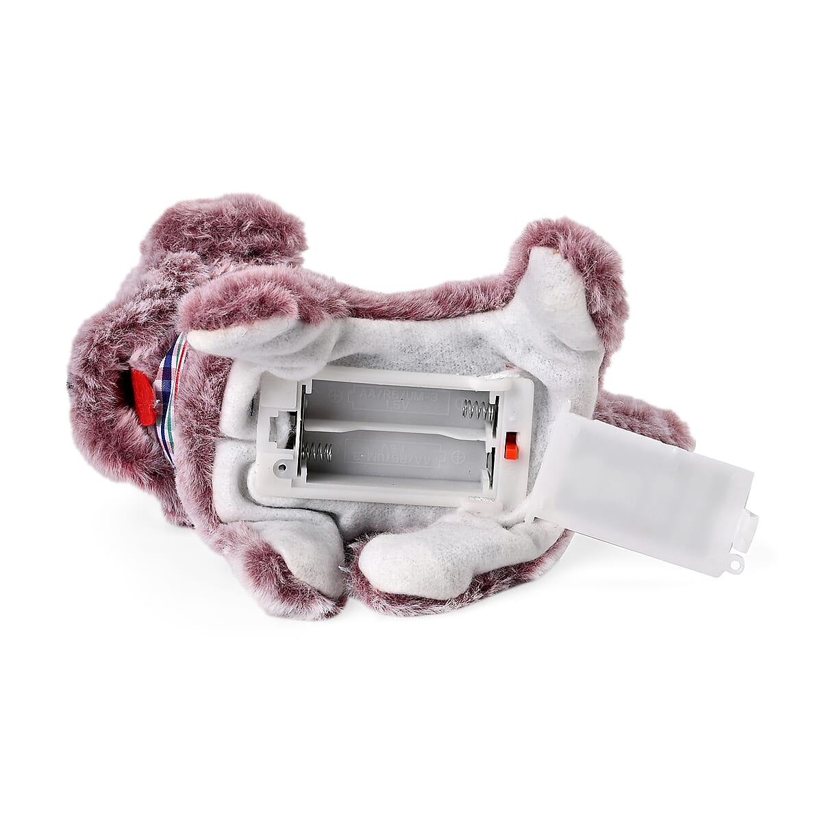 Ankur's Treasure Chest Piece Red and Gray Electric Plush Dog (2xAA Battery Not Included) image number 7