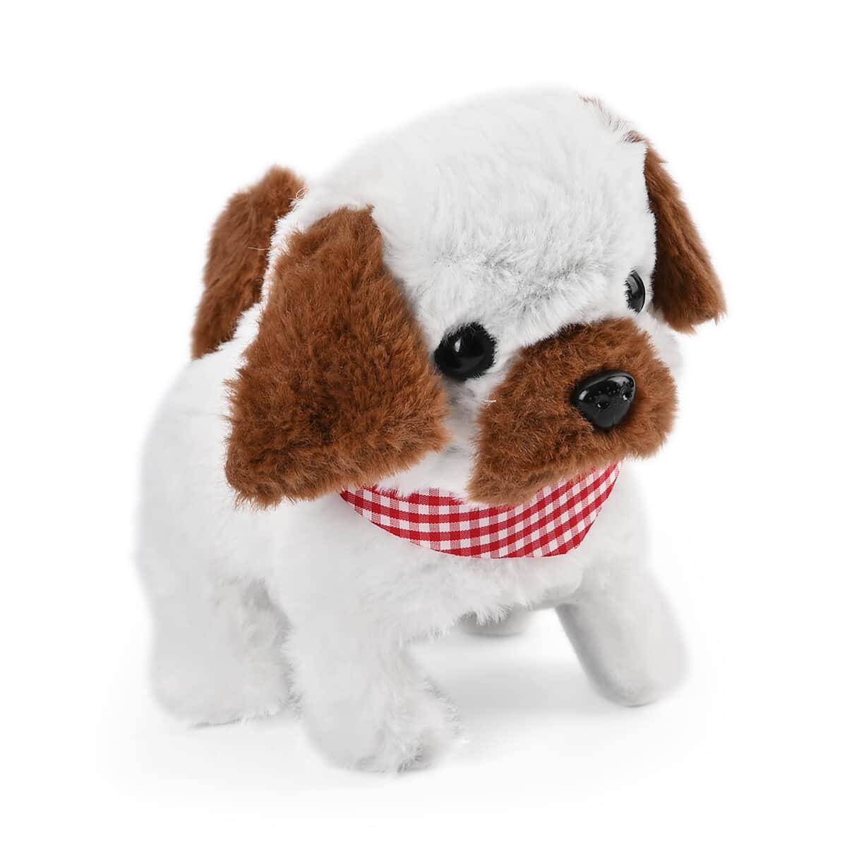 White and Pink Electric Plush Dog- 2pcs Set (7.48"x6.3"x3.93") (2xAA Battery Not Included) image number 3