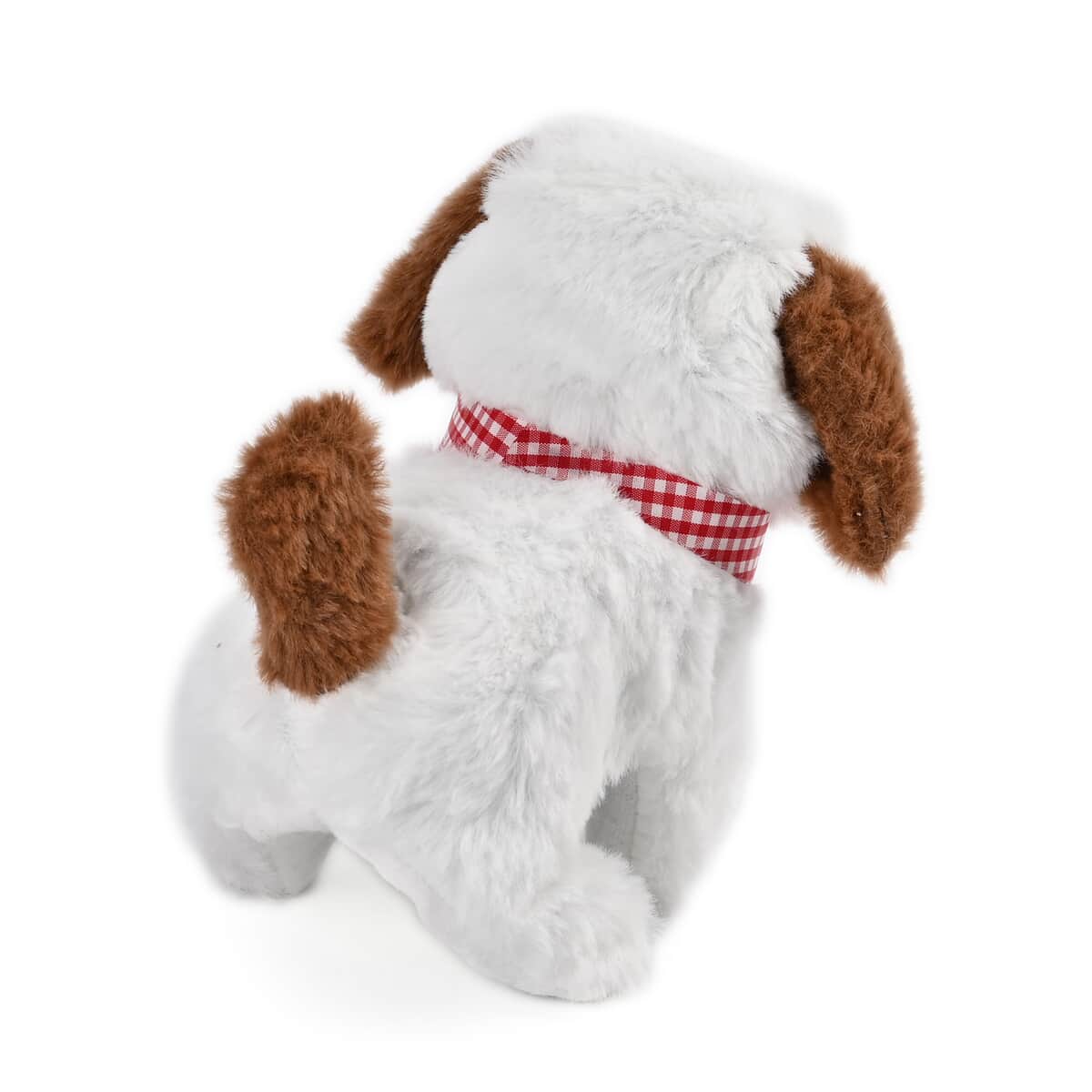 White and Pink Electric Plush Dog- 2pcs Set (7.48"x6.3"x3.93") (2xAA Battery Not Included) image number 4