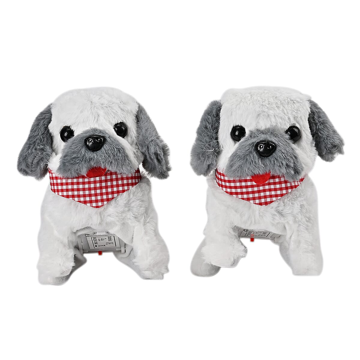 Ankur's Treasure Chest Gray and White Electric Plush Dog (2xAA Battery Not Included) image number 1