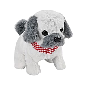 Ankur's Treasure Chest Gray and White Electric Plush Dog (2xAA Battery Not Included)