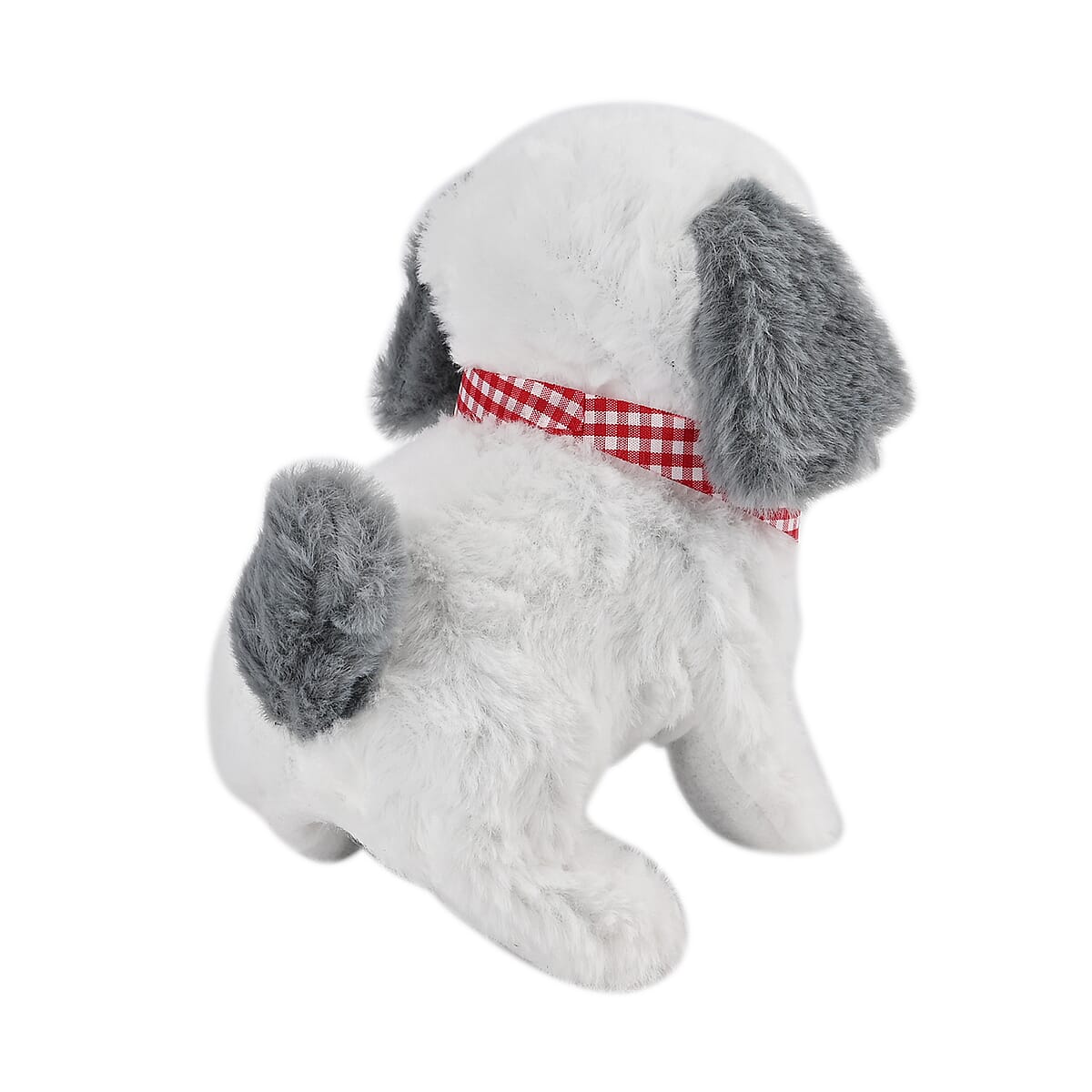 Ankur's Treasure Chest Gray and White Electric Plush Dog (2xAA Battery Not Included) image number 4