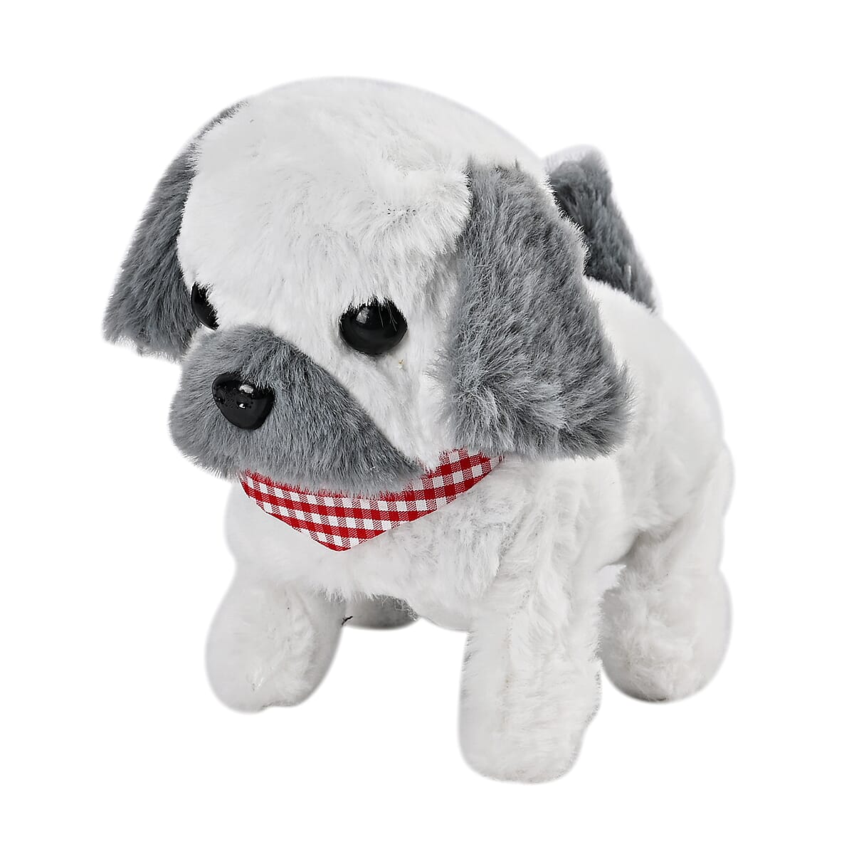 Ankur's Treasure Chest Gray and White Electric Plush Dog (2xAA Battery Not Included) image number 6