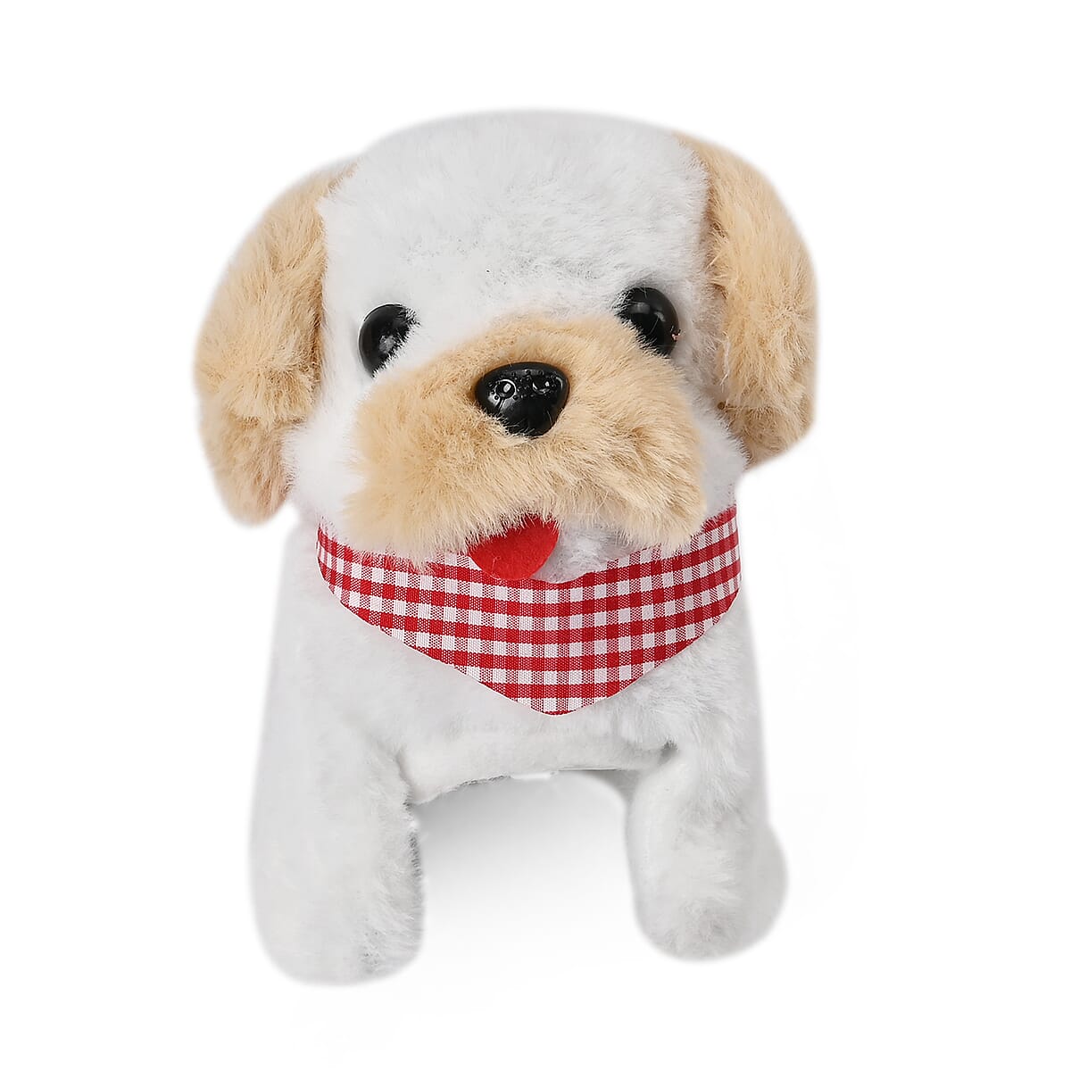 Ankur's Treasure Chest Light Brown and White Electric Plush Dog (2xAA Battery Not Included) image number 2