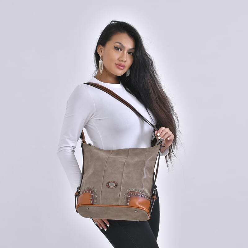 Coffee Color Faux Leather Hobo Bag