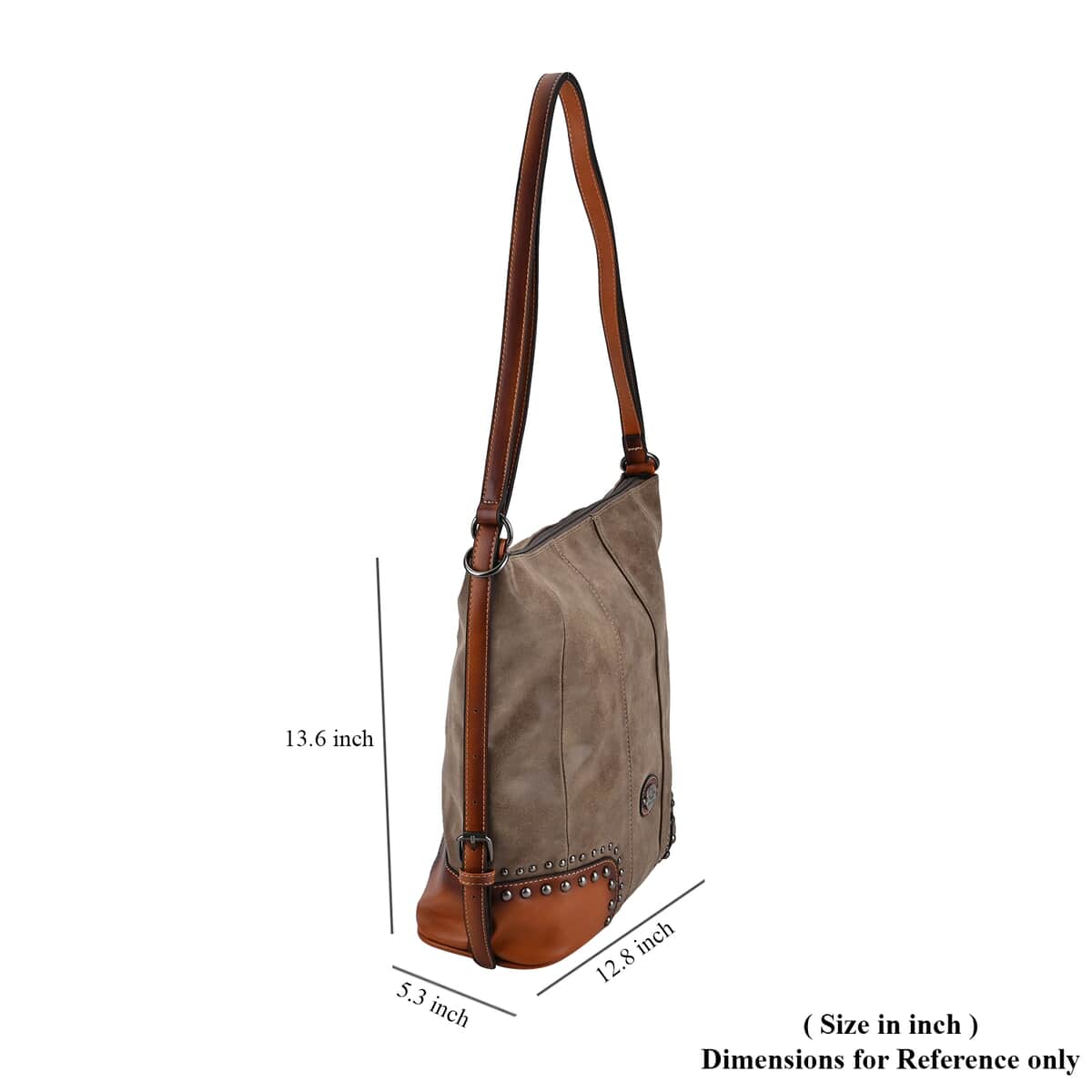 Coffee Color Faux Leather Hobo Bag image number 7