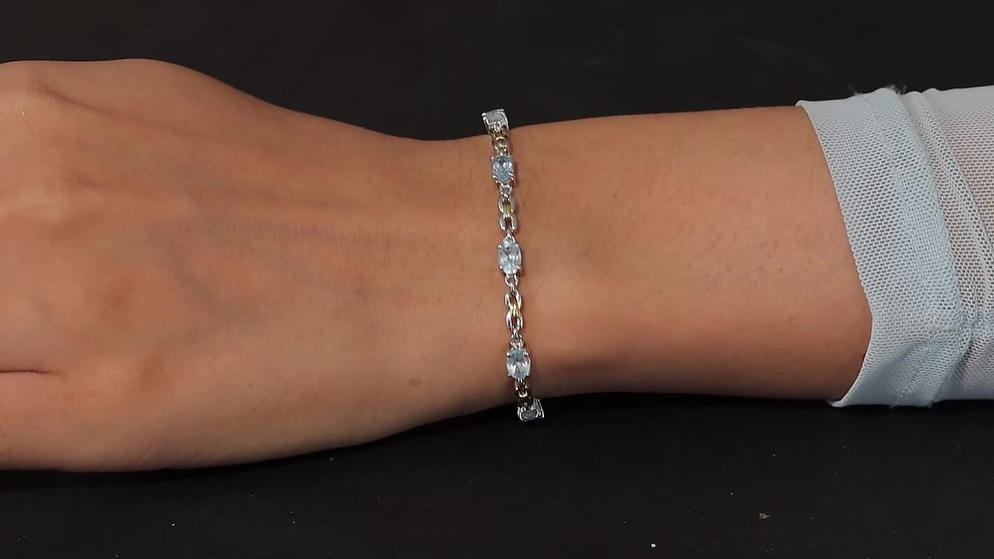Karis African Amethyst Bracelet in 18K YG Plated and Platinum Bond (6.50-8.00In) 3.10 ctw