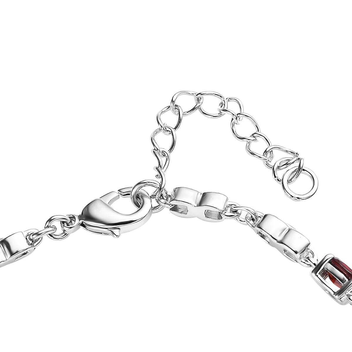 Karis Mozambique Garnet 3.65 ctw Bracelet in 18K YG Plated and Platinum Bond (6.50-8.00In) image number 3