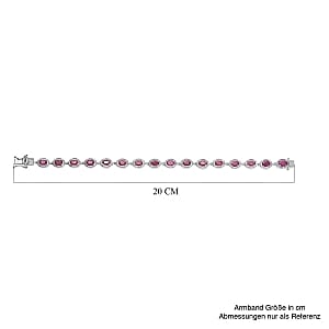 Niassa Ruby (FF) 9.00 ctw Bracelet in Platinum Over Sterling Silver (7.50 In)